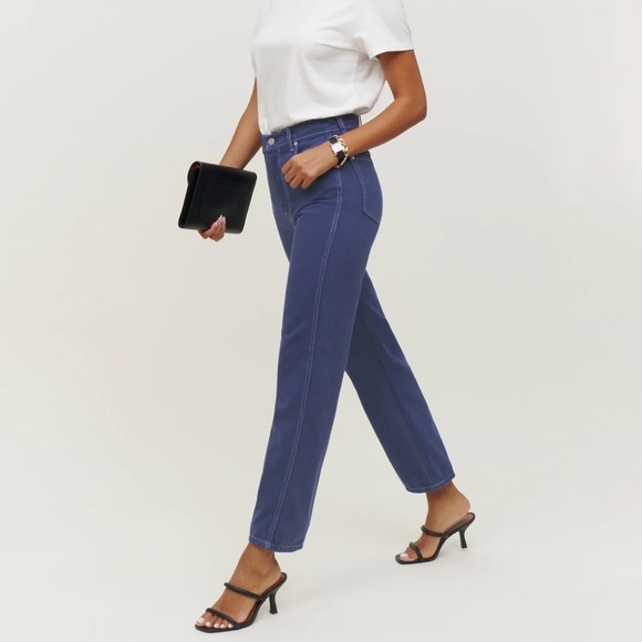 Reformation Cowboy High Rise Straight Jeans in Danube - Picture 3 of 16
